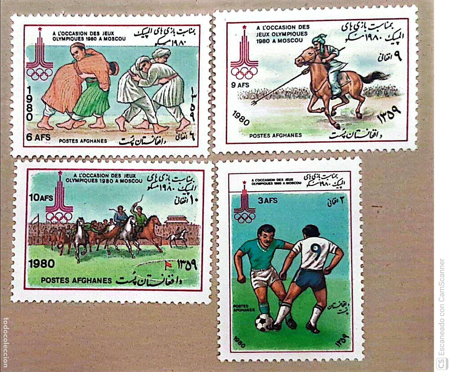 Sellos: Afganist&aacute;n. 1061/64 Juegos ol&iacute;mpicos de Mosc&uacute;: Deportes varios. 1980. Sellos nuevos y numeraci&oacute;n Yve