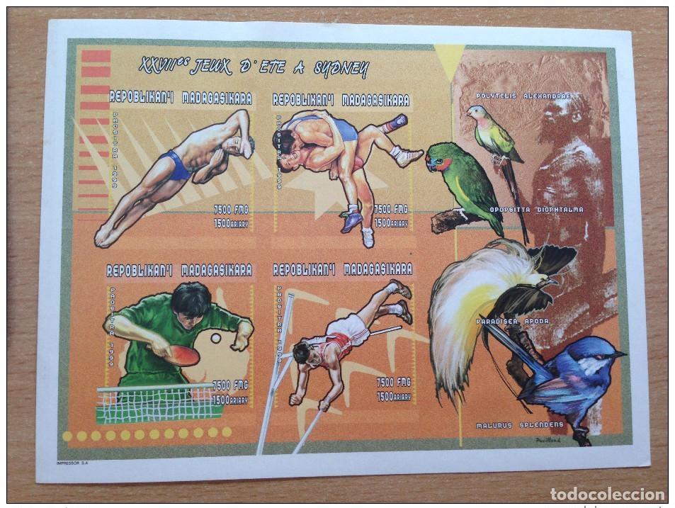 Sellos: Madagascar 2000 IMPERF NON LACED BLOCK Juegos Ol&iacute;mpicos de S&iacute;dney