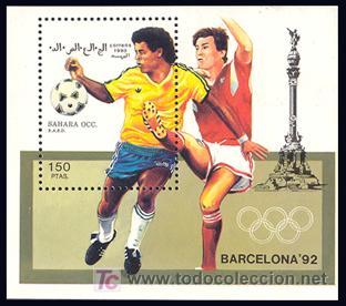 Sellos: SAHARA 1990 HB FUTBOL HB.B-92 I