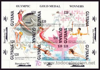 Sellos: GUYANA 1991 2555/63 MEDALLAS - NELLIKIM (20) HB.B-92 XII