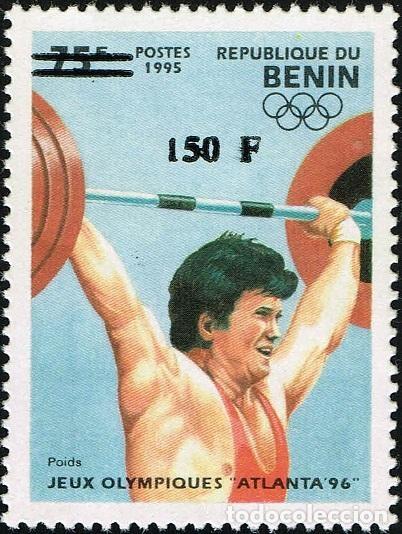 Sellos: Ben&iacute;n 2000 Mi. 1253 sobrecargado JJOO Atlanta halterofilia