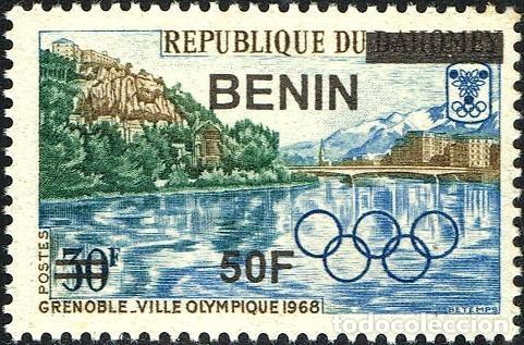 Sellos: Ben&iacute;n 2009 Mi. 1573 sobrecargado Grenoble Juegos Ol&iacute;mpicos Invierno 1968