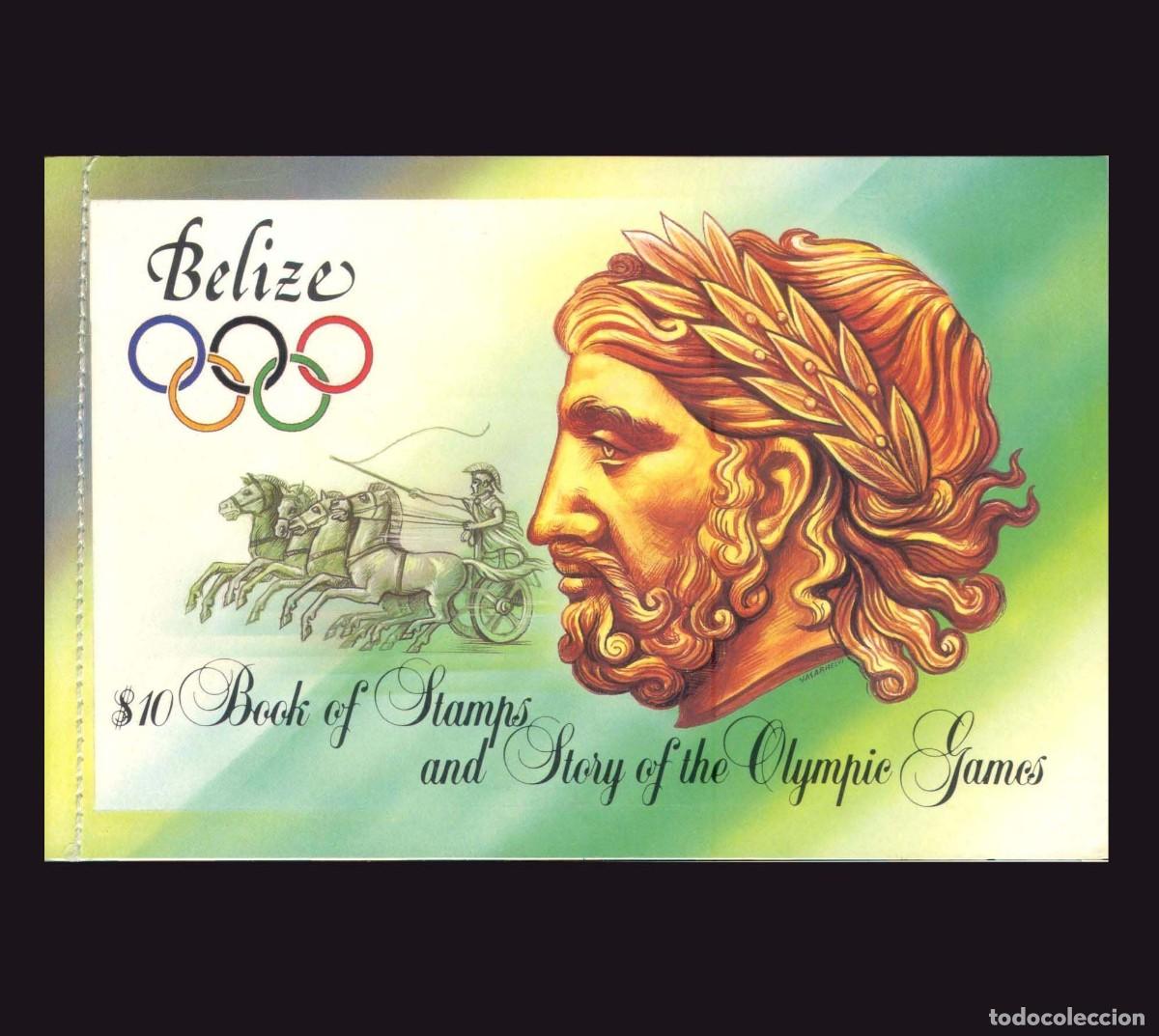 Sellos: Belize (Belice) 1984 | Story of The Olympics Games Booklet | Yv C679A - Mi 752/5MH MNH **