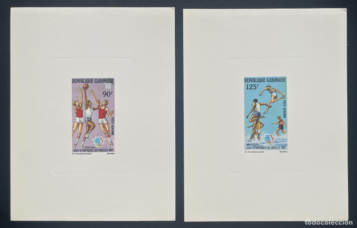 Sellos: Gab&oacute;n 1984 Mi. 904 - 905 evento de lujo Juegos Ol&iacute;mpicos Baloncesto Los &Aacute;ngeles