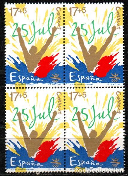 Sellos: EDIFIL N&ordm; 3214, JUEGOS OLIMPICOS BARCELONA, LA VICTORIA, NUEVO ** EN BLOQUE DE 4