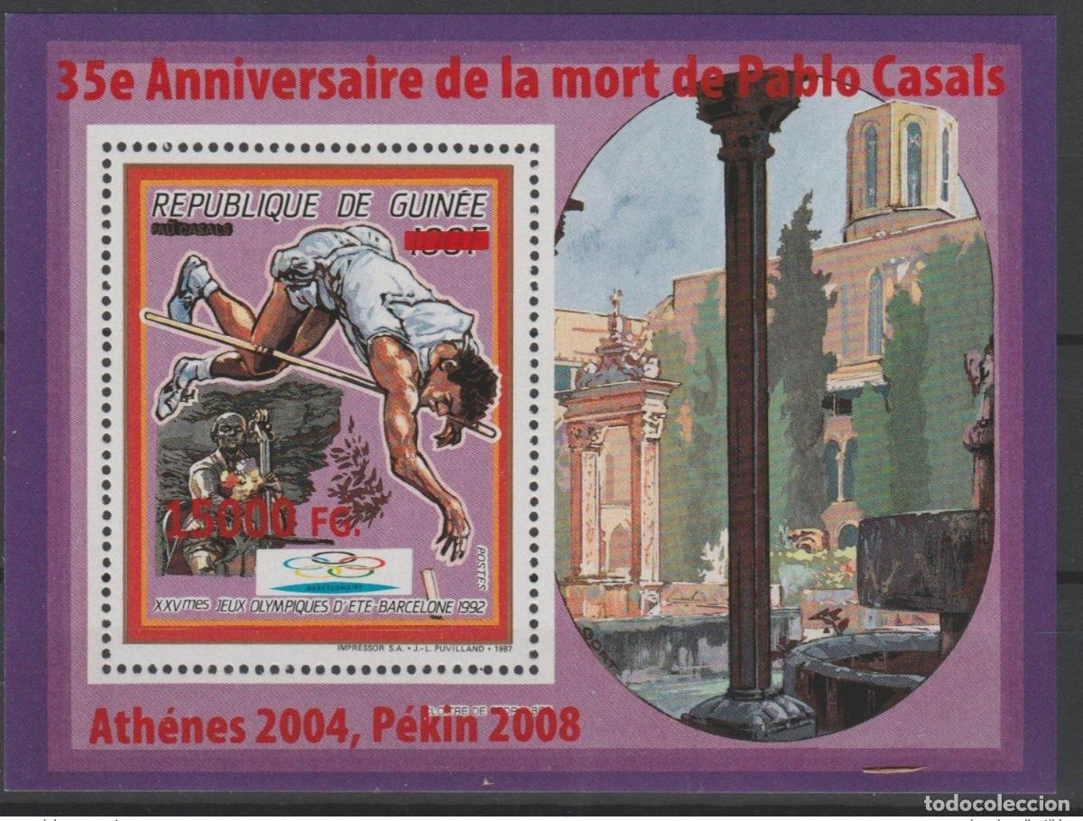 Sellos: Guinea 2008 Mi. Bl. 1648 sobrecargado. Juegos Ol&iacute;mpicos de Barcelona 1992 Pablo Casals