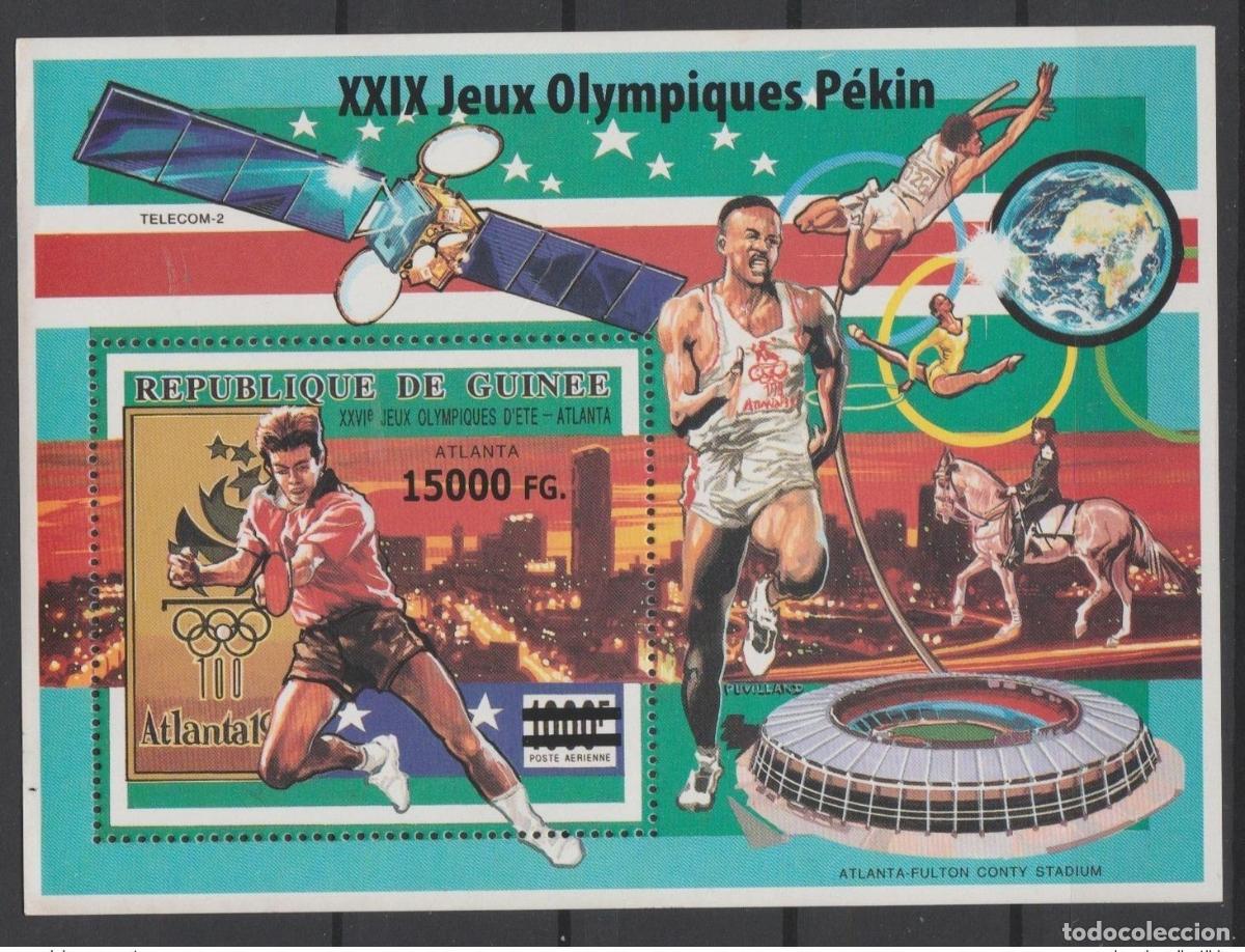 Sellos: Guinea 2008 Mi. Bl. 1640 Overloaded Atlanta 1996 Juegos Ol&iacute;mpicos de Beijing