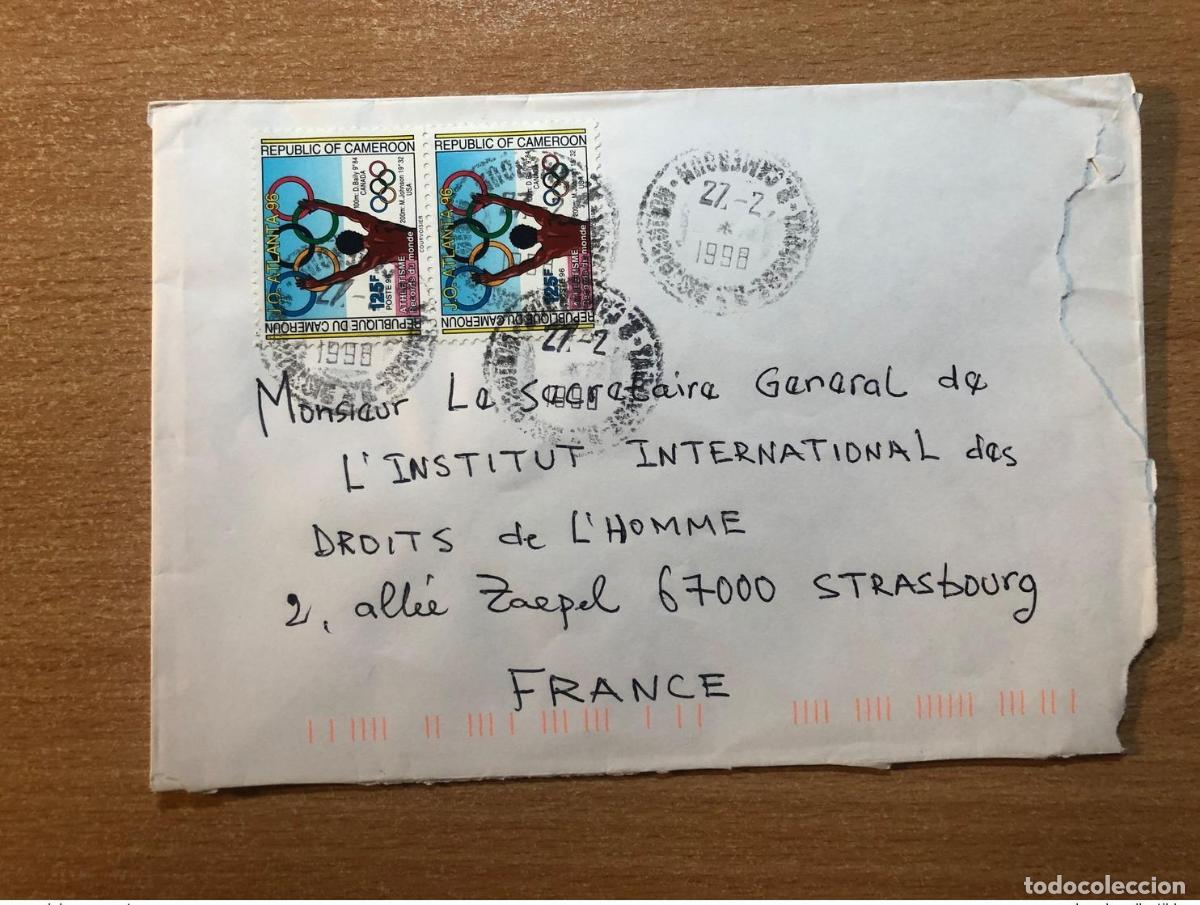 Sellos: Camer&uacute;n 1996 Mi. 1219 en carta Juegos Ol&iacute;mpicos de Atlanta Olimpia
