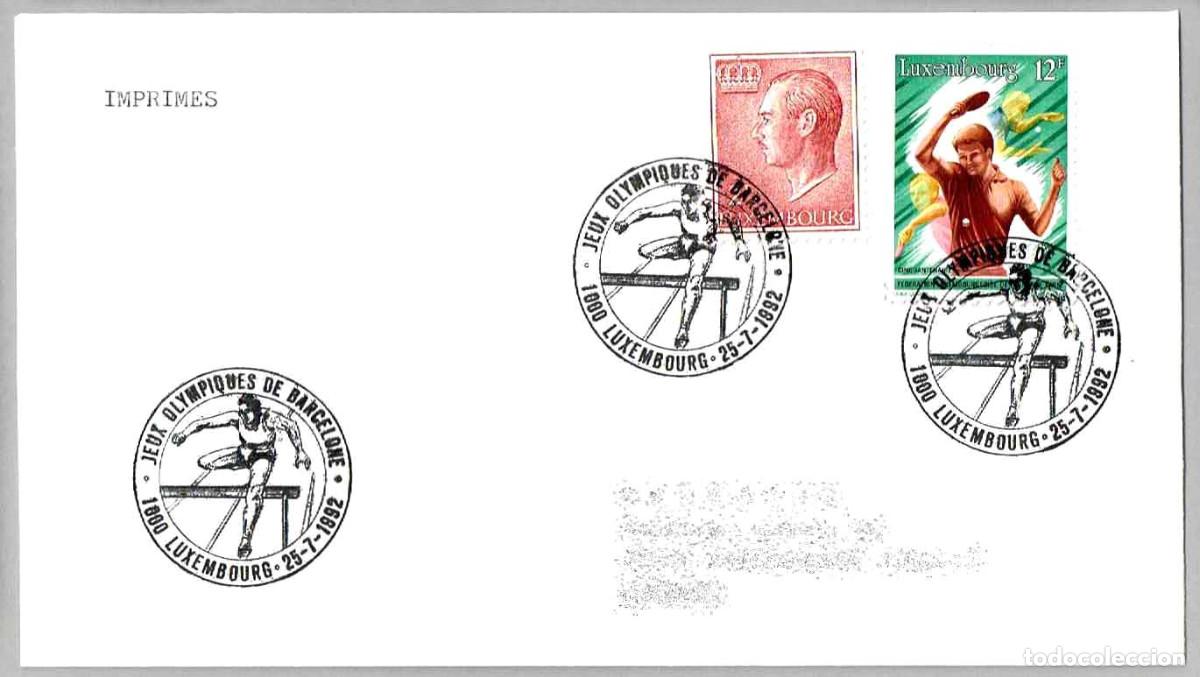 Sellos: Matasellos OLIMPIADAS - JUEGOS OLIMPICOS DE BARCELONA 92. Luxembourg 1992