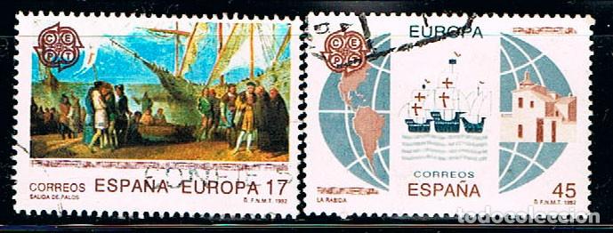 Sellos: EDIFIL 3196/7, V CENTENARIO DEL DESCUBRIMIENTO DE AMERICA, USADO, SERIE COMPLETA