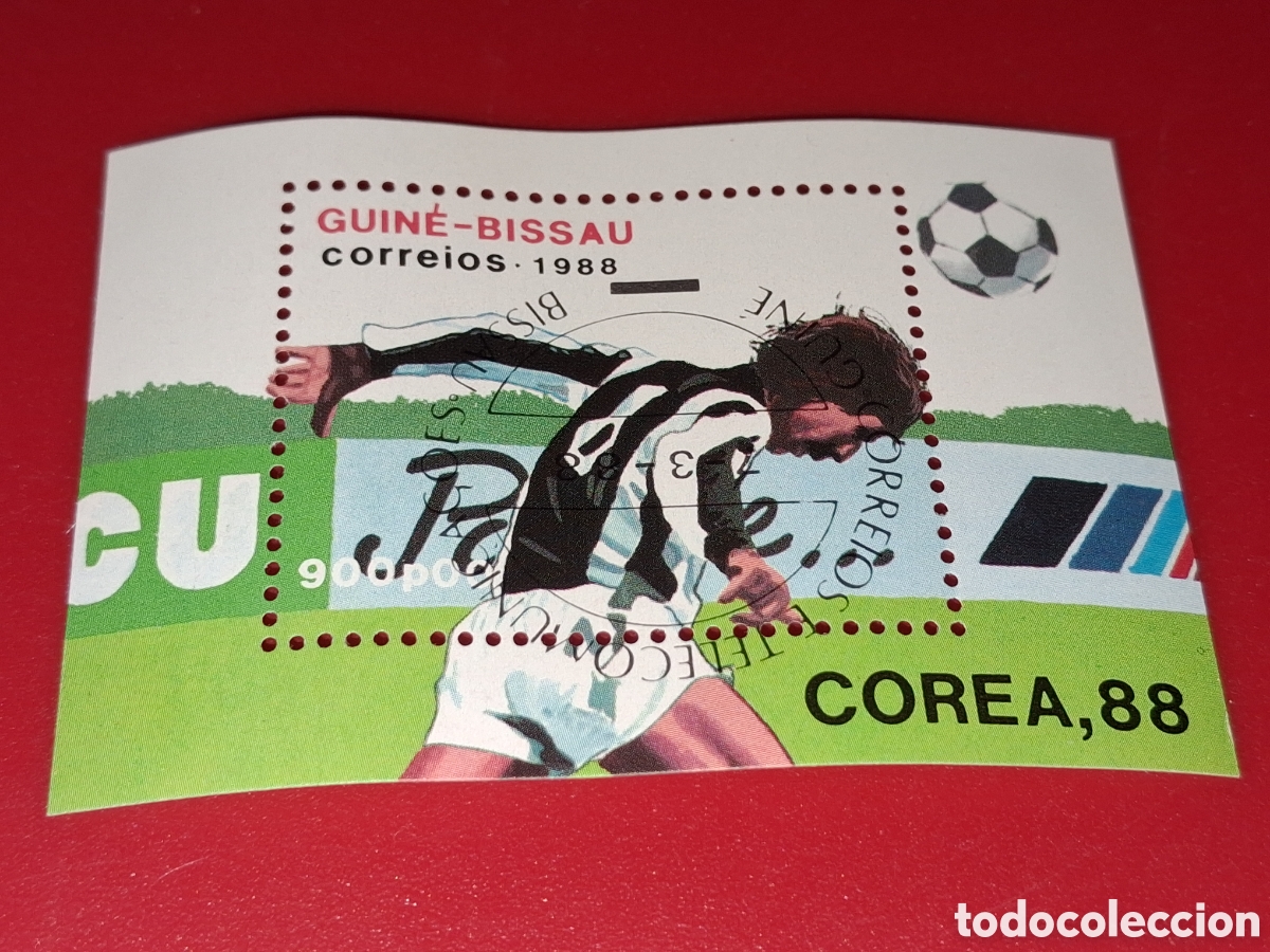 Sellos: HB Guinea Bissau mtdo 1988. Juegos olimpiada Se&uacute;l. Deporte. F&uacute;tbol. Balon.