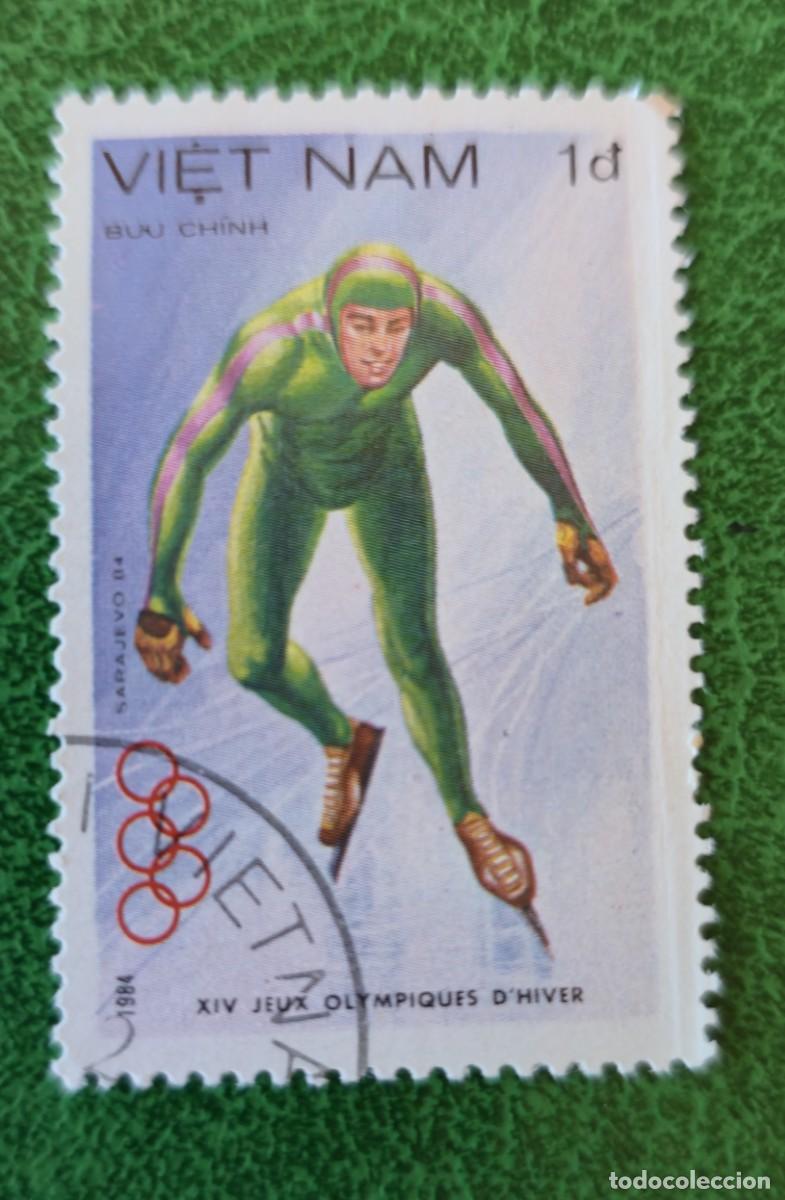 Sellos: SELLO VIETNAM CON MATASELLO 1984 OLIMPIADAS SARAJEVO 84