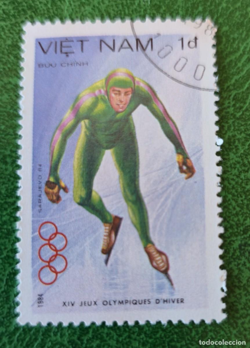 Sellos: SELLO VIETNAM CON MATASELLO 1984 OLIMPIADAS SARAJEVO 84