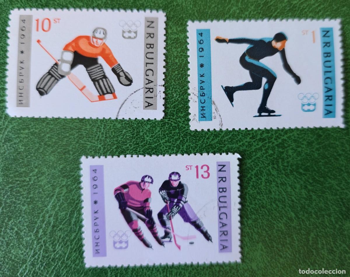 Francobolli: 3 SELLOS Bulgaria en 1964 IX Juegos Ol&iacute;mpicos de Invierno en Innsbruck (Austria)