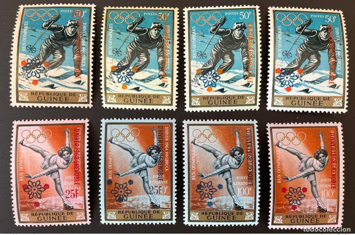 Sellos: Guinea 1968 Mi. A-G 465 sobrecarg&oacute; los Juegos Ol&iacute;mpicos de Grenoble Olimpia Invierno