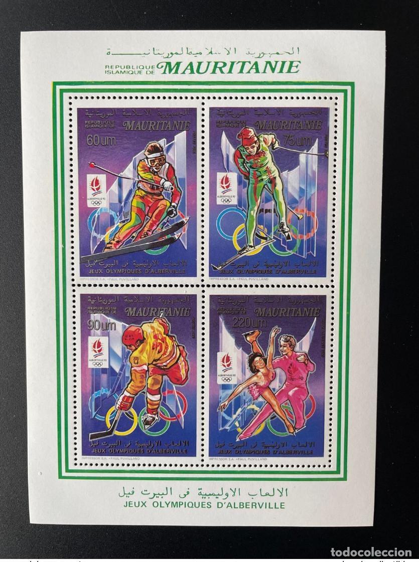 Sellos: Mauritania 1990 Bloqueo colectivo ERROR Juegos Ol&iacute;mpicos Albertville
