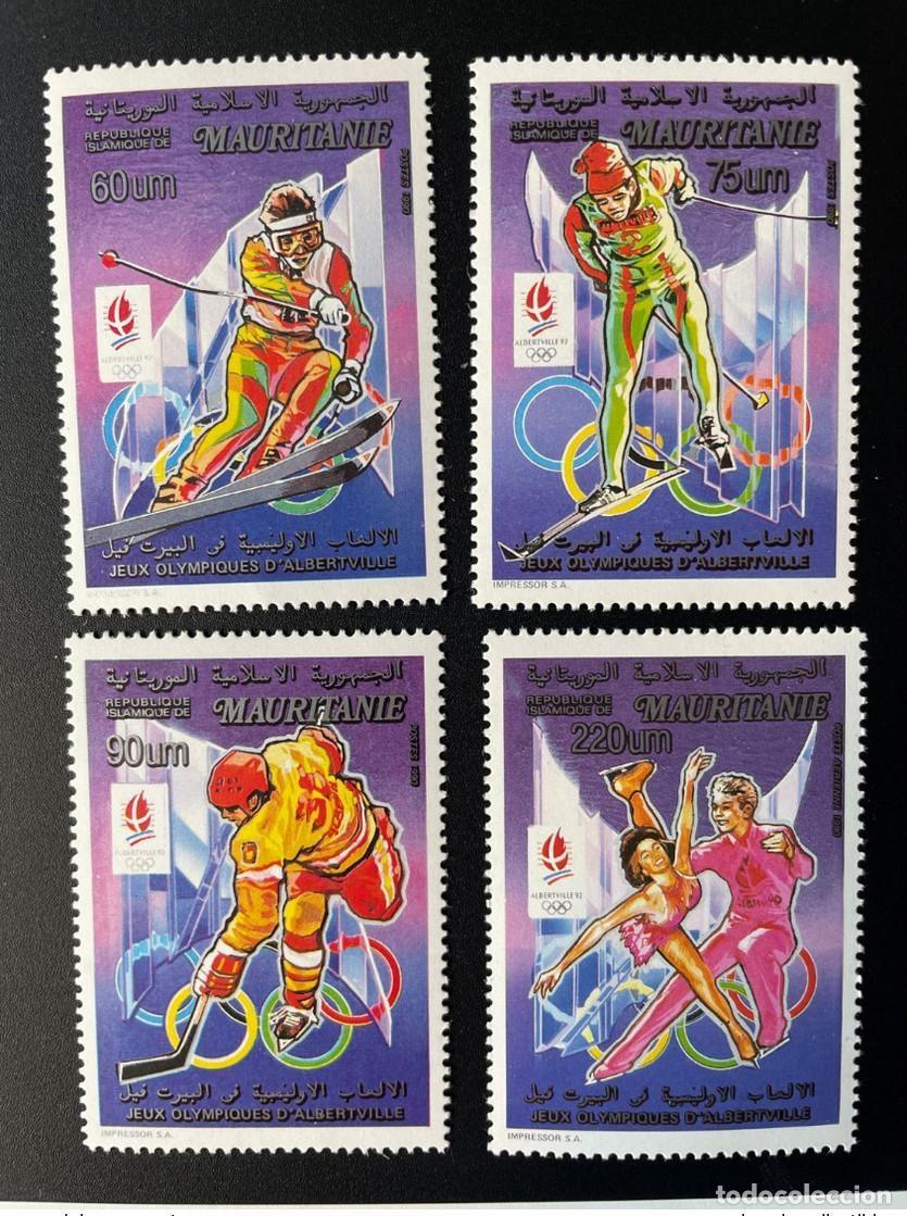 Sellos: Mauritania 1990 Mi. 982 985 II Juegos Ol&iacute;mpicos Olympia Albertville