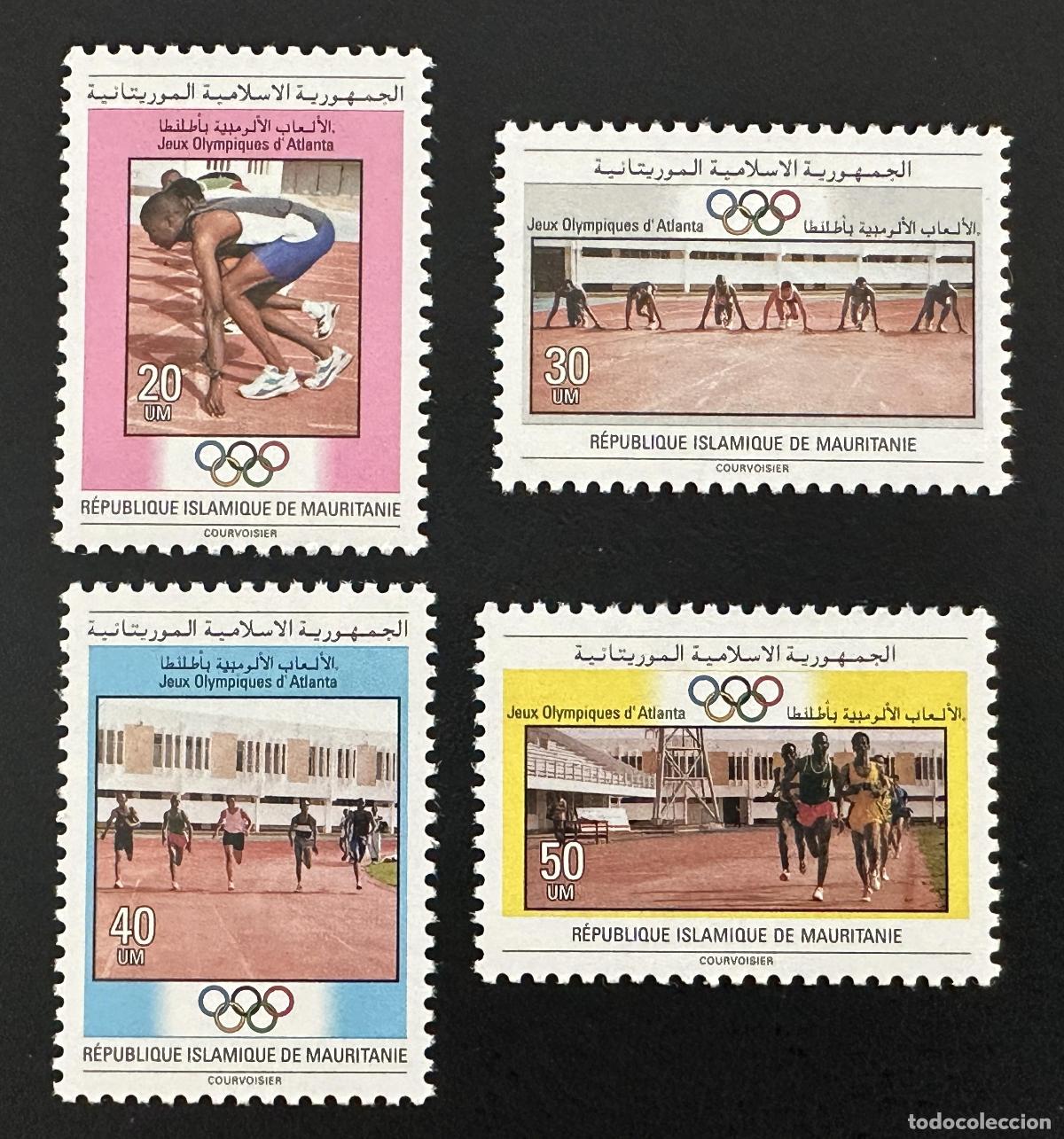Sellos: Mauritania 1996 Mi. 1038-1041 JJ.OO. Atlanta atletismo carrera