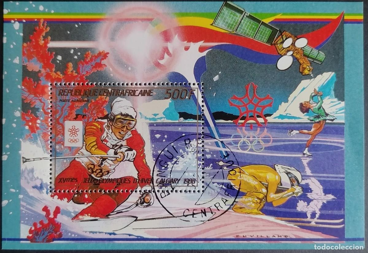 Sellos: CENTRO&Aacute;FRICA 1988 - HB JJ.OO. DE INVIERNO / CALGARY .