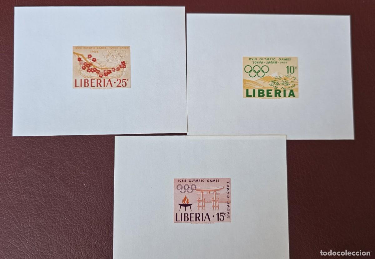 Stamps: Sellos Nuevos Liberia 1964 - 3 HB - JUEGOS OLIMPICOS VERANO TOKIO 1964 escasos