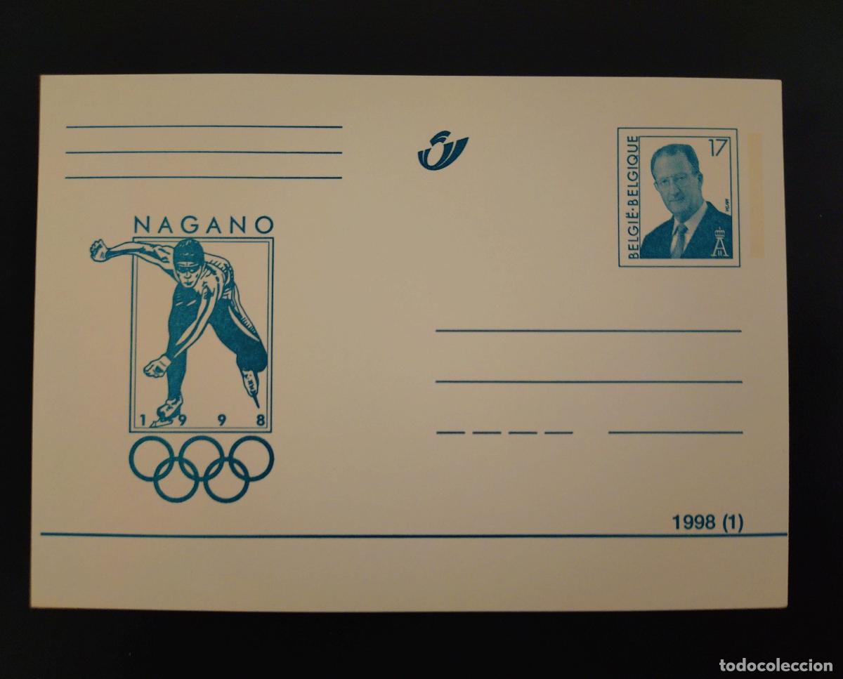 Sellos: B&eacute;lgica 1998 completo postal Nagano Juegos Ol&iacute;mpicos patinaje de velocidad