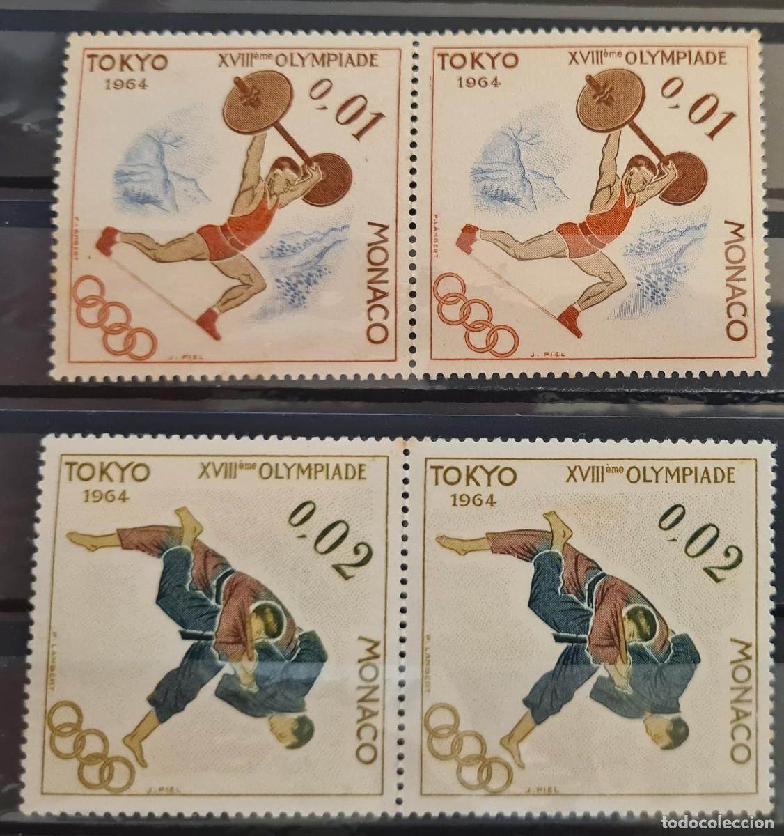 Selos: Serie de sellos de M&oacute;naco 1964: Juegos ol&iacute;mpicos de Tokio