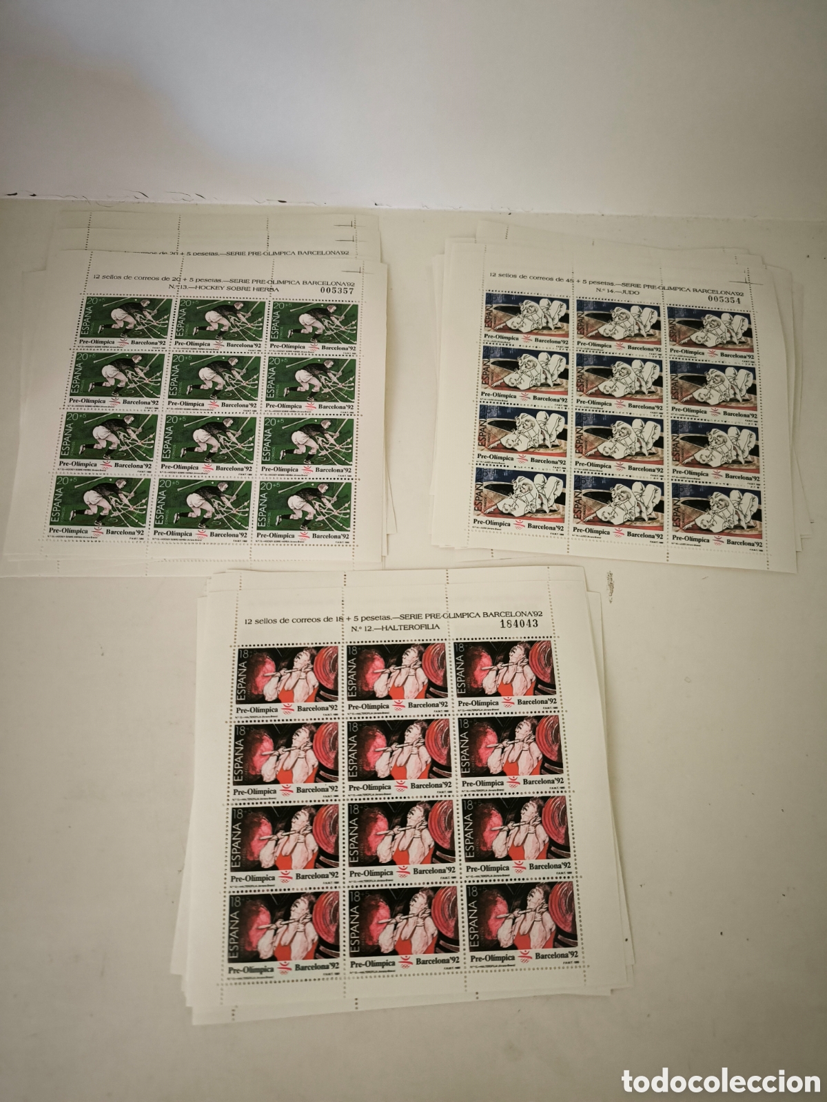 Stamps: 30 Minipliegos Sellos Pre-Ol&iacute;mpicos Barcelona '92. 10Xdeporte