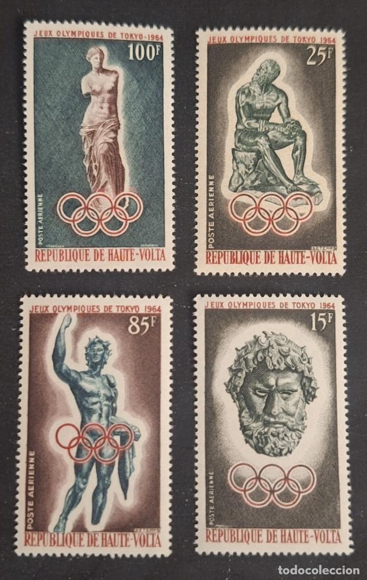 Sellos: Alto Volta 1964 Mi. 148-151 Juegos Ol&iacute;mpicos Tokio esculturas