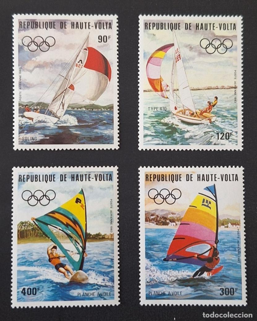 Sellos: Alto Volta 1983 Mi. 909-912 JJ.OO. vela tabl&oacute;n Soling