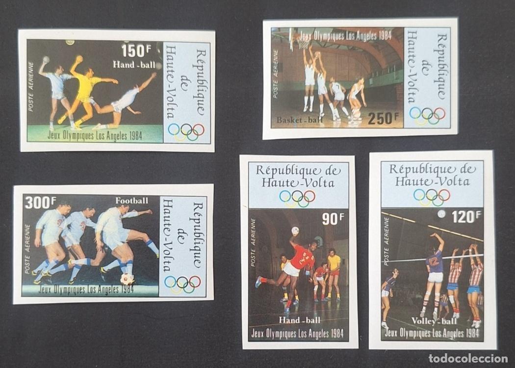 Sellos: Alto Volta 1984 Mi. 929-933 ND JJOO Los &Aacute;ngeles f&uacute;tbol balonmano v&oacute;ley