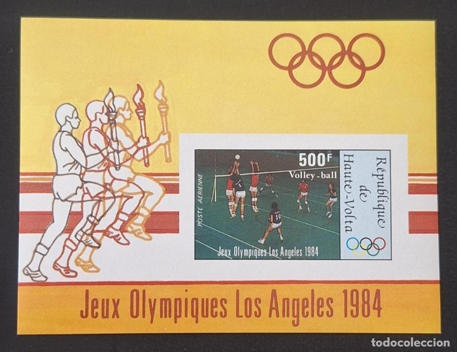 Sellos: Alto Volta 1984 Mi. Bl. 70 ND JO Los &Aacute;ngeles voleibol