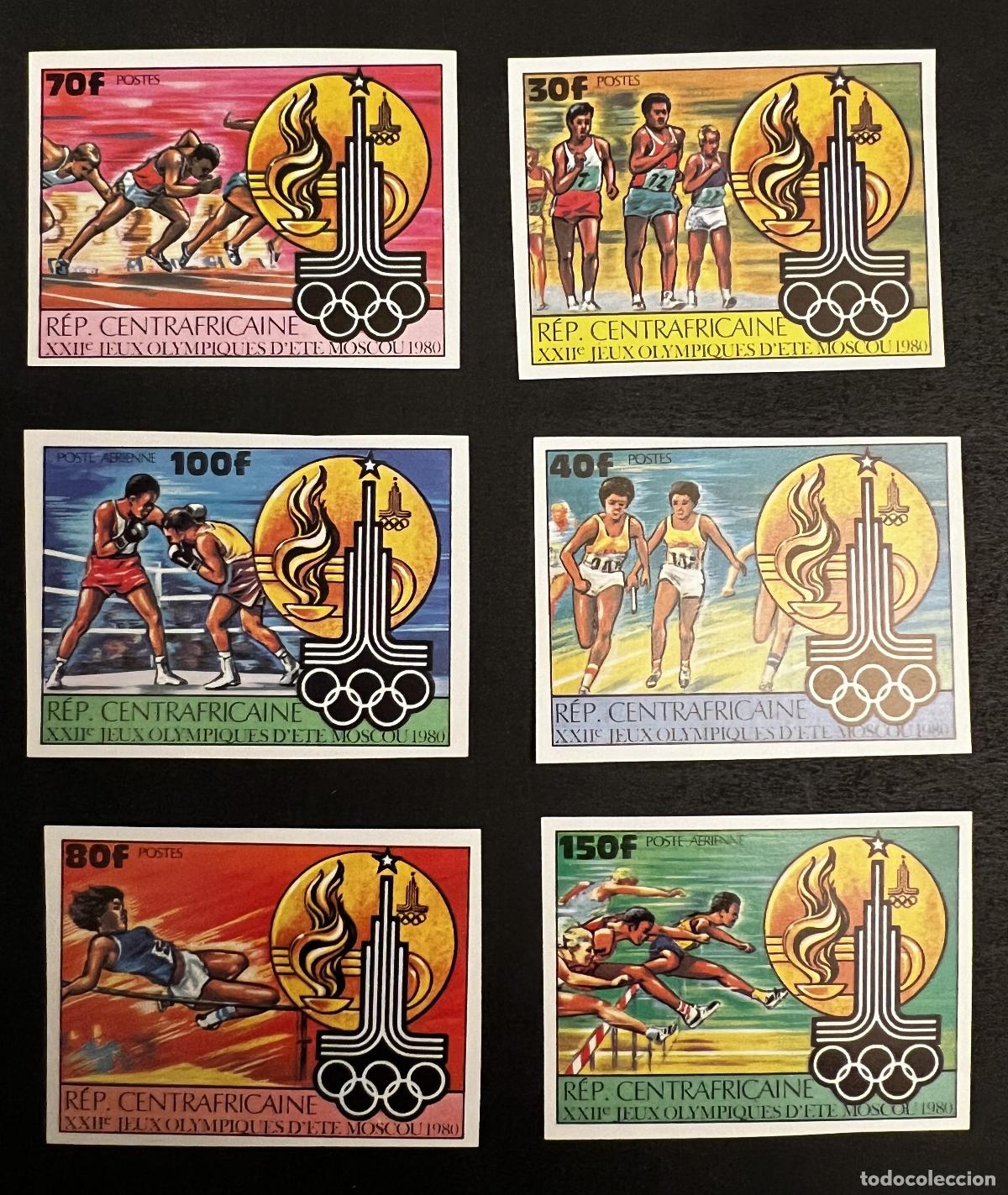 Stamps: Centro&aacute;frica 1980 Mi. 679-684B ND Juegos Ol&iacute;mpicos Mosc&uacute; boxeo carrera