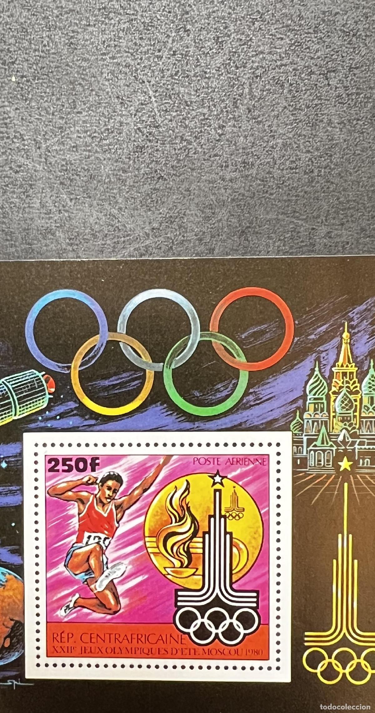 Sellos: Centro&aacute;frica 1980 Mi. Bl. 81A Juegos Ol&iacute;mpicos Mosc&uacute; atletismo