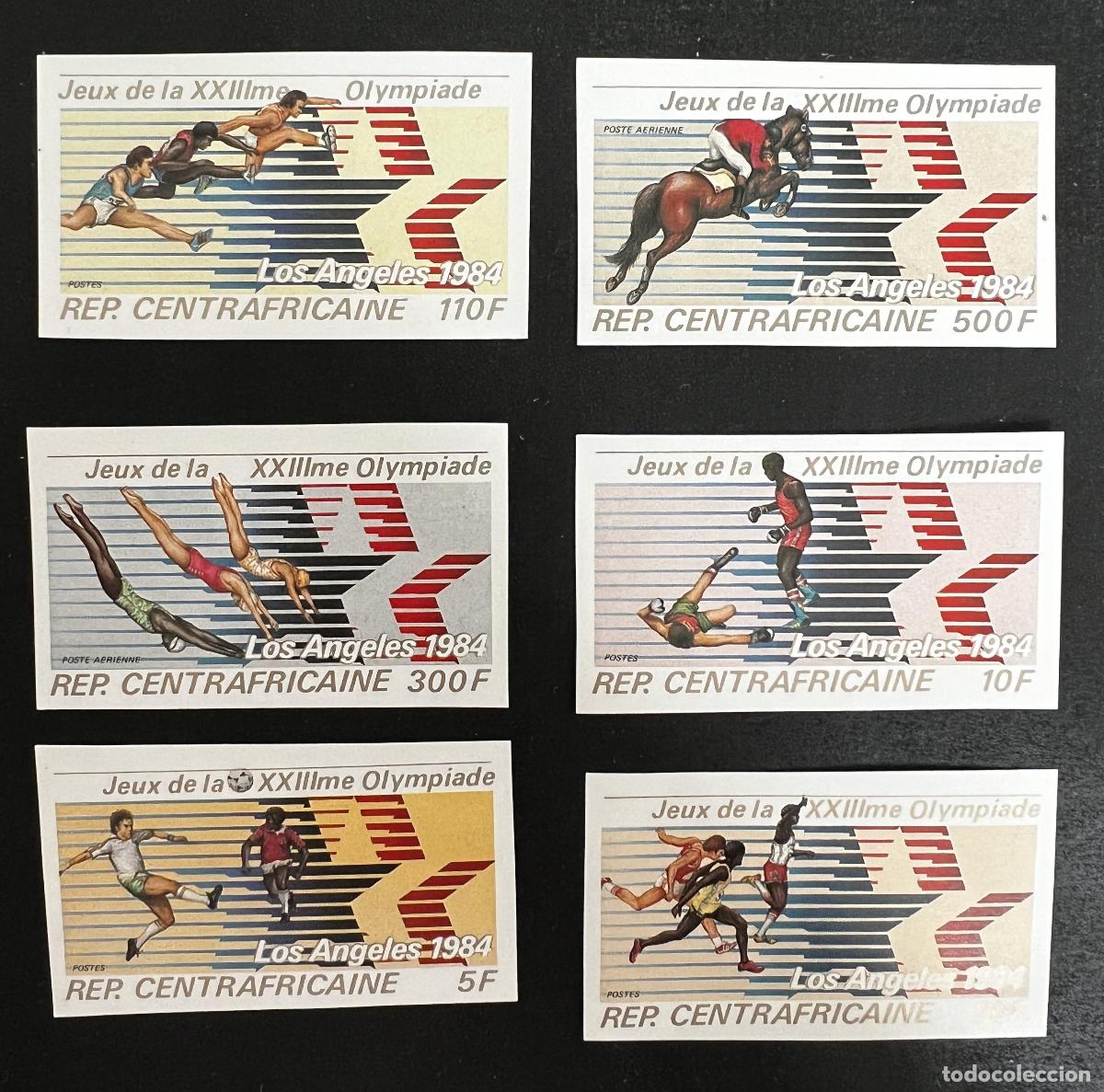 Sellos: Centro&aacute;frica 1982 Mi. 852-857B ND JJ.OO. Los &Aacute;ngeles 1984 boxeo