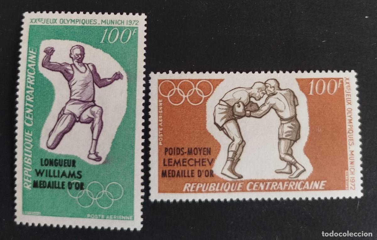Sellos: Rep&uacute;blica Centroafricana 1972 Mi. 289-290 JJ.OO. M&uacute;nich medalla oro