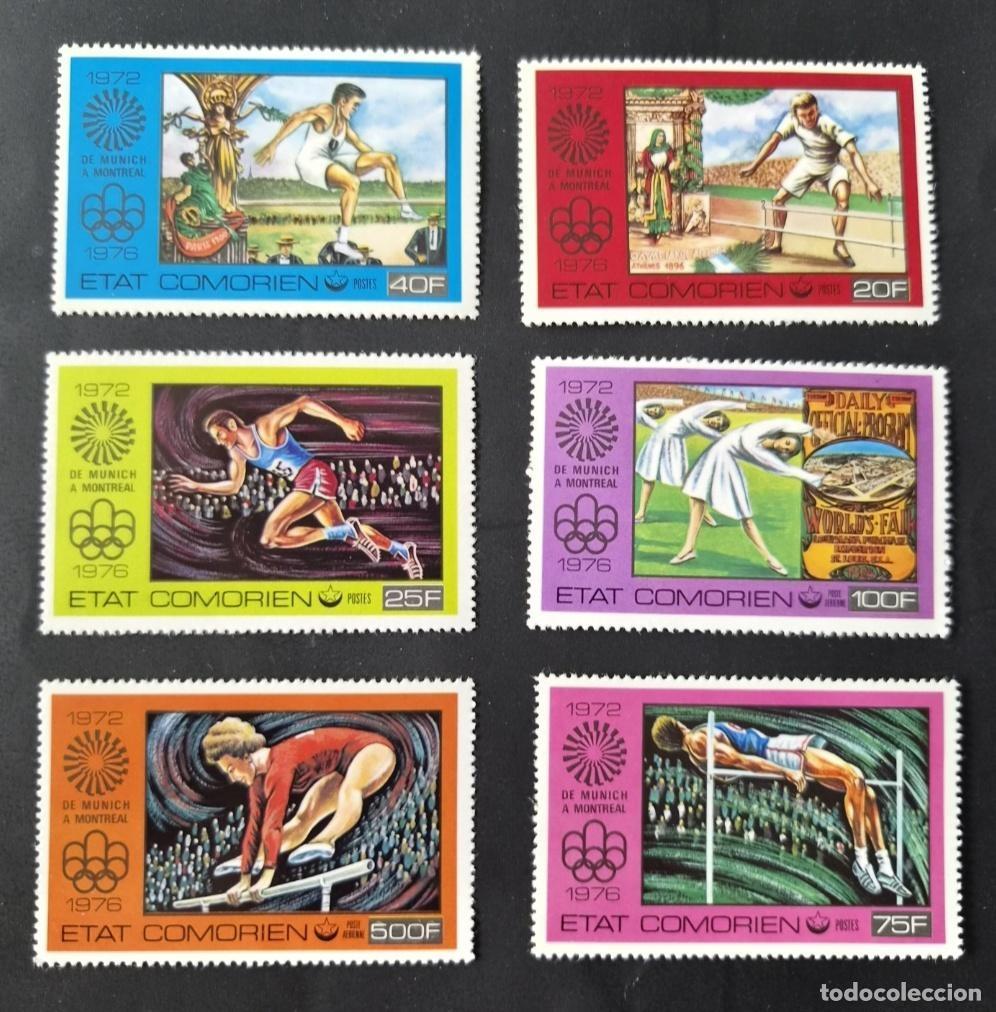 Sellos: Comoras 1976 Mi. 275-280 Juegos Ol&iacute;mpicos Munich Montreal deporte
