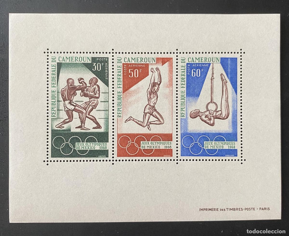 Sellos: Camer&uacute;n 1968 Mi. Bl. 552-54 JJ.OO. M&eacute;xico boxeo gimnasia