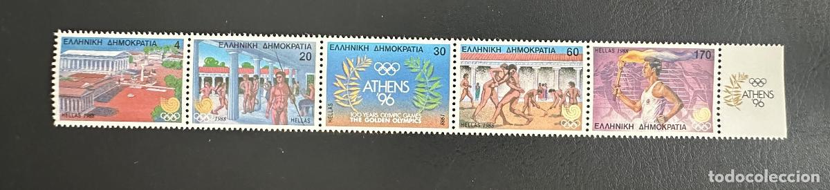 Sellos: Grecia 1988 Mi. 1687-1691A emisi&oacute;n conjunta Juegos Ol&iacute;mpicos Atenas