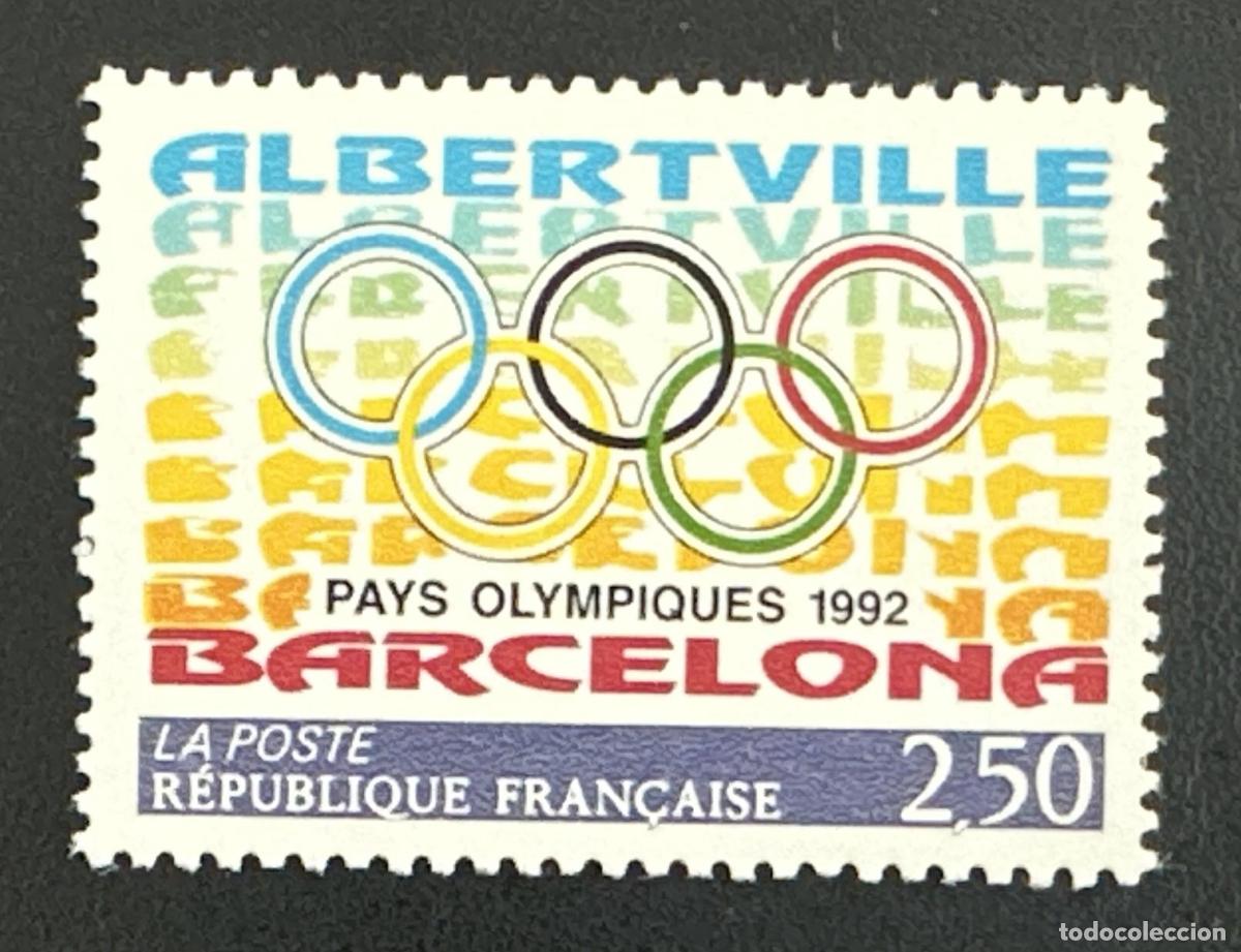 Sellos: Francia 1992 Mi. 2904 emisi&oacute;n conjunta JJ.OO. Albertville Barcelona