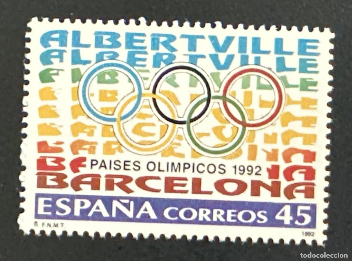 Sellos: Espa&ntilde;a 1992 Mi. 3073 emisi&oacute;n conjunta JJOO Barcelona Albertville