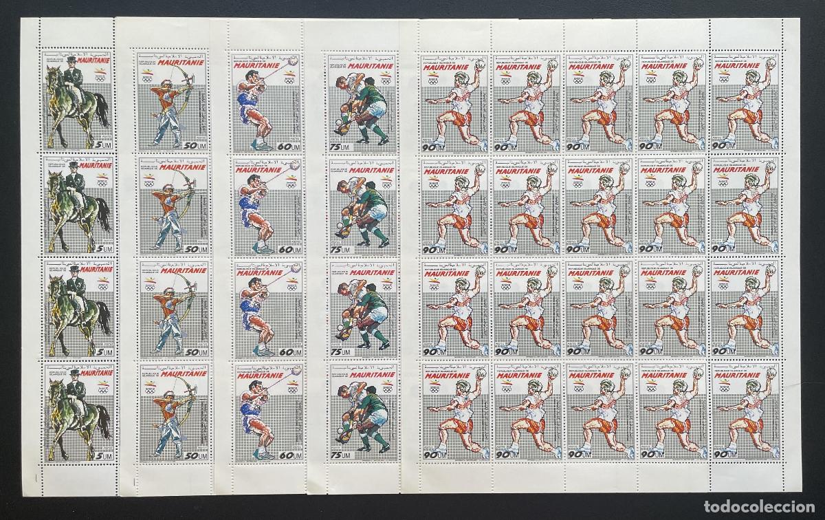 Sellos: Mauritania 1990 YT 636-640 bloque Juegos Ol&iacute;mpicos Barcelona deporte