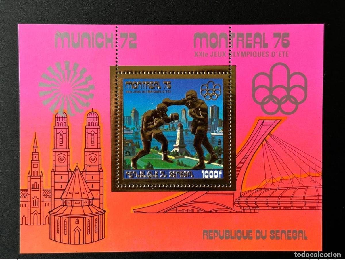 Sellos: Senegal 1976 Mi. Bl. 29 Juegos Ol&iacute;mpicos de Montreal Boxeo Oro Olympia Munchen 1972