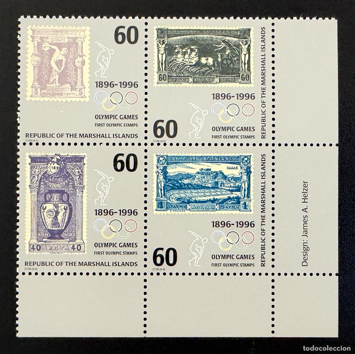 Sellos: Islas Marshall 1996 Mi. 708-711 emisi&oacute;n conjunta Juegos Ol&iacute;mpicos Atenas