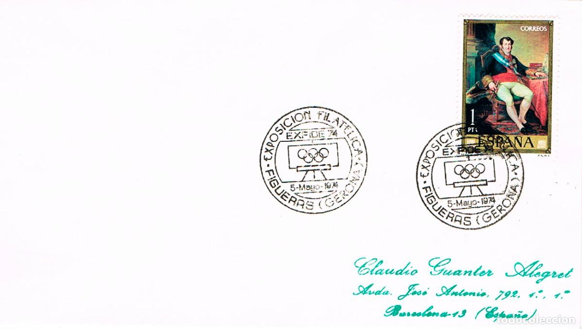 Sellos: A&Ntilde;O 1974, FIGUERAS (GIRONA), EXPOSICION FILATELICA DE TEMA OLIMPICO