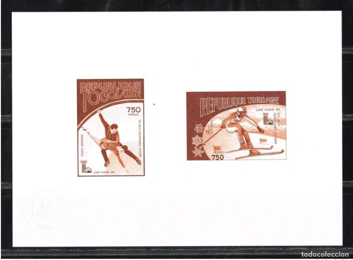 Sellos: Togo 1980 Mi. 1420 - 1421 Juegos Ol&iacute;mpicos de Invierno a prueba artistas Lake Placid Ski