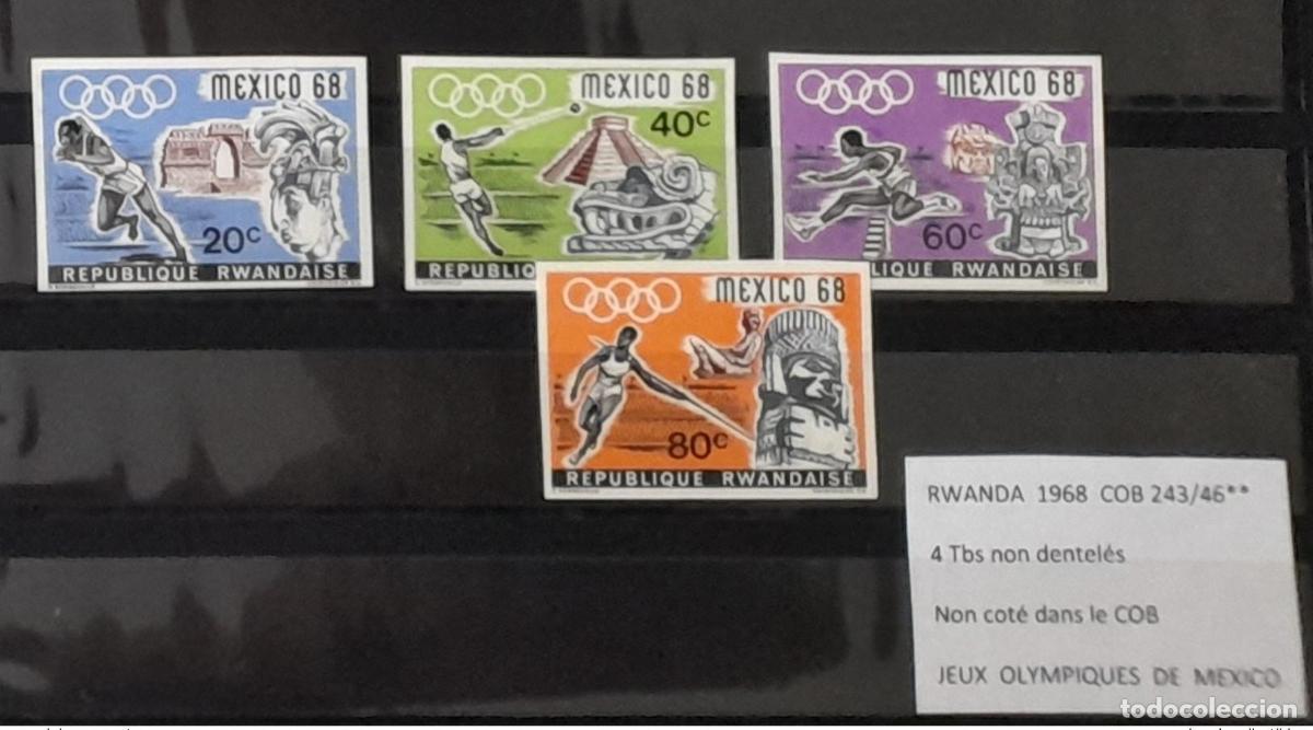 Sellos: Ruanda 1968 COB 243 - 246 IMPERF ND Juegos Ol&iacute;mpicos M&eacute;xico Deporte