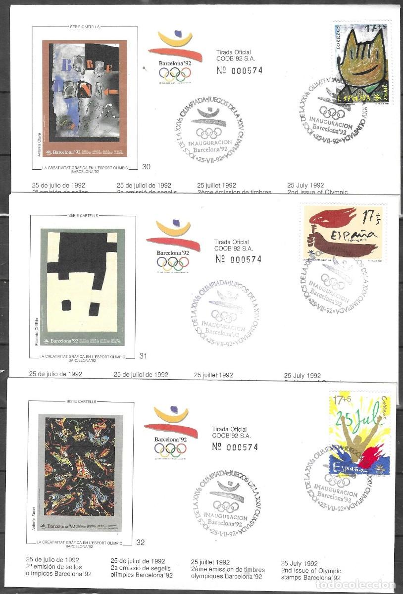 Sellos: Juegos Ol&iacute;mpicos de Barcelona '92 (2&ordf; Emisi&oacute;n Ol&iacute;mpica, Edifil 3212-3214
