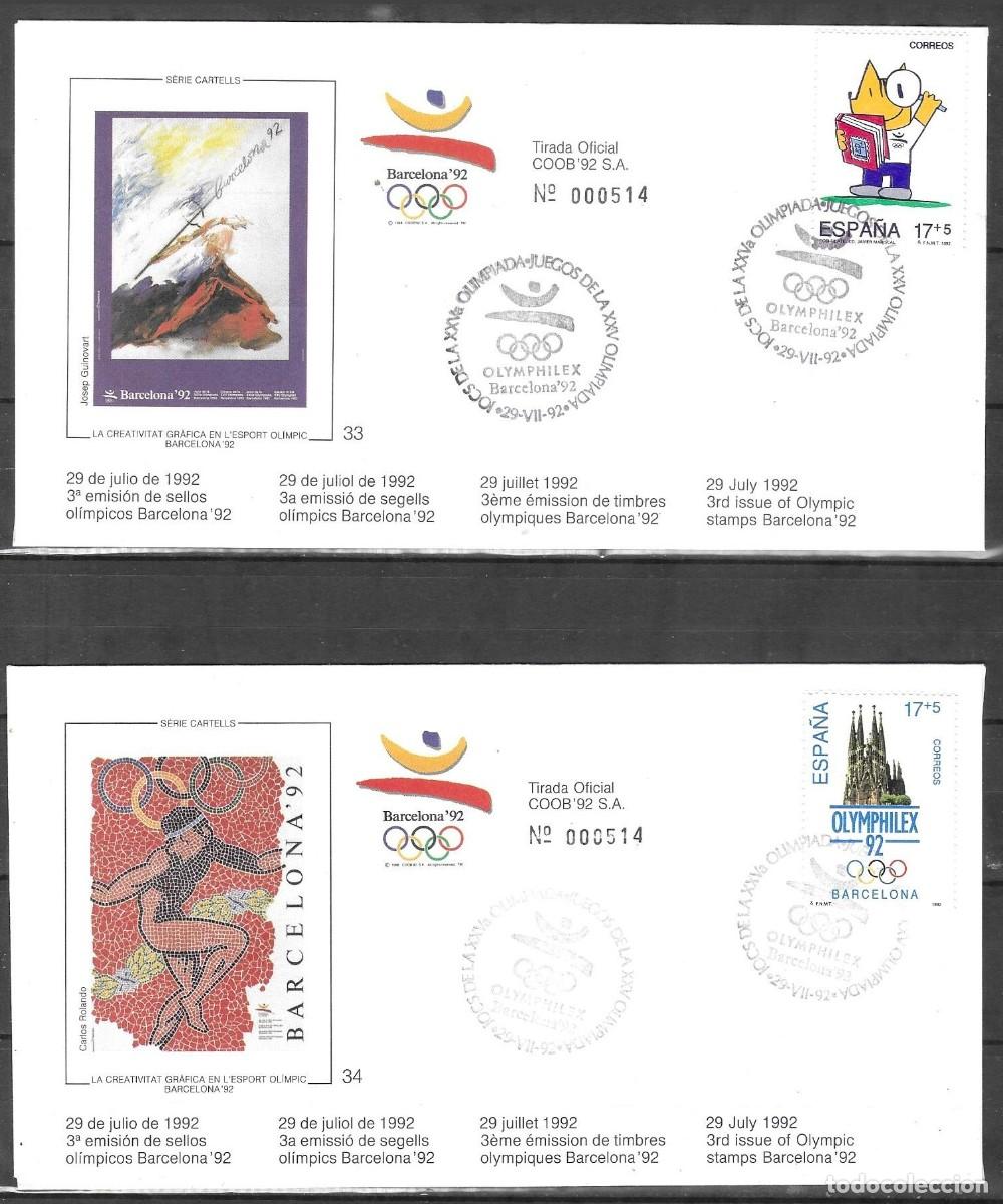 Sellos: Juegos Ol&iacute;mpicos de Barcelona '92 (1&ordf; Emisi&oacute;n Ol&iacute;mpica, Edifil 3218/19 )