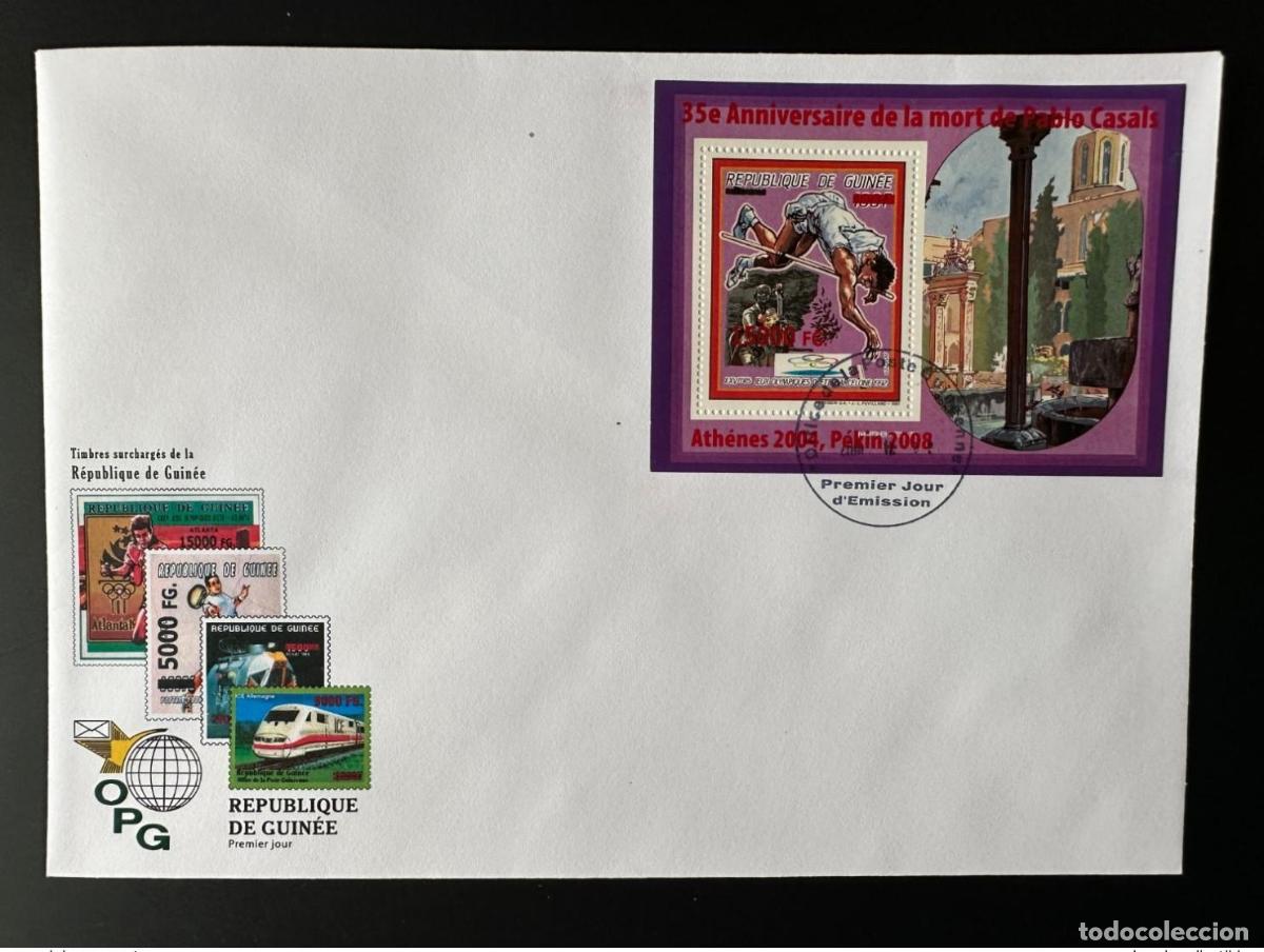 Sellos: Guinea 2008 FDC Mi. Bl. 1648 sobrecargado. Juegos Ol&iacute;mpicos de Barcelona 1992 Pablo Casals