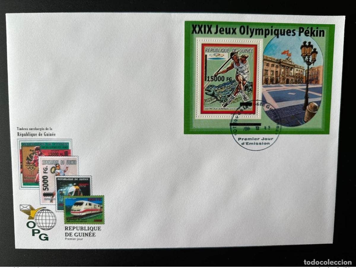Sellos: Guinea 2008 FDC Mi. Bl. 1638 Sobrecargado. Juegos Ol&iacute;mpicos de Barcelona 1992 Beijing